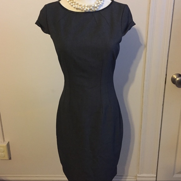 EUC Tahari Dark Gray Work Cocktail Dress - Picture 2 of 6